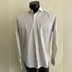 Ralph Lauren Shirt Women’s 10 Contrasting Trim Striped Embroidered French Cuff